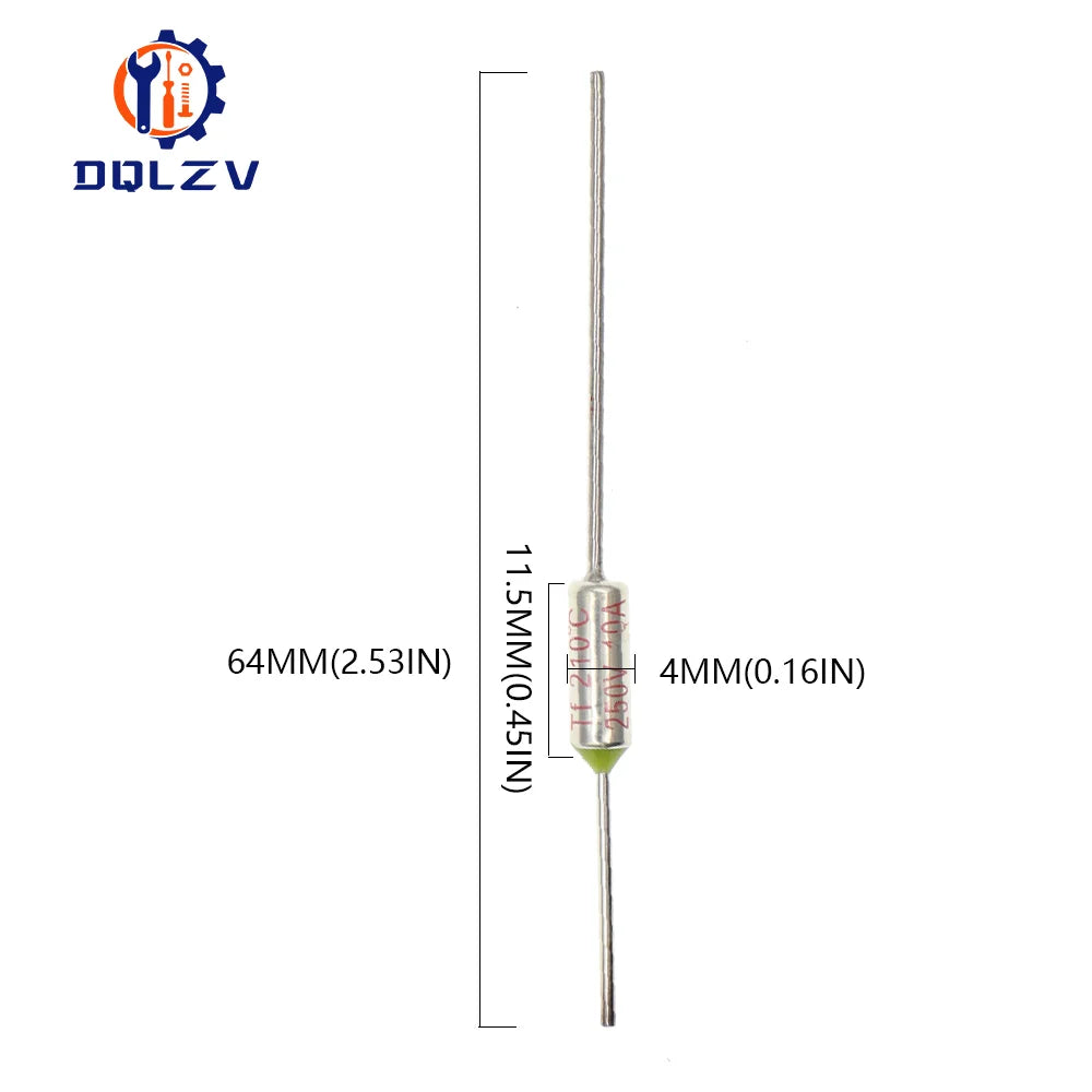 TF Thermosicherung RY 10A 15A 250V Temperatur 65C 73C75C 85C 100C 110C 120C 130C 152C 165C 172C 185C 192C 200C 216C 240C 280C 300C