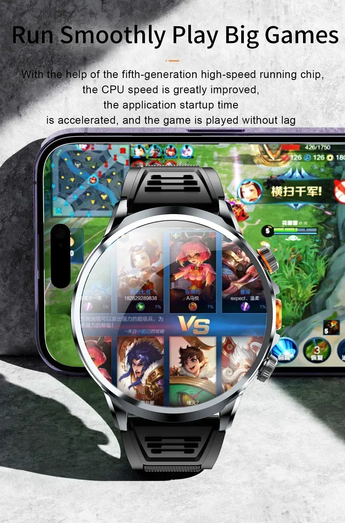 Neue H18 Android Smartwatch 1,95 Zoll AMOLED Blaulichtfilter Bluetooth Anruf GPS+GLONASS Dual Navigation Wasserdicht