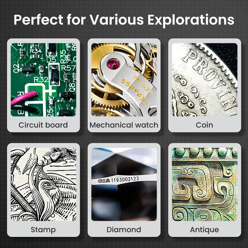 100-fache tragbare digitale Lupe, 1080P HD-Mikroskop, 2,8-Zoll-IPS-Handheld-Mignifying-Glas für Elektronik, Reparatur, Überprüfung von Schmuck