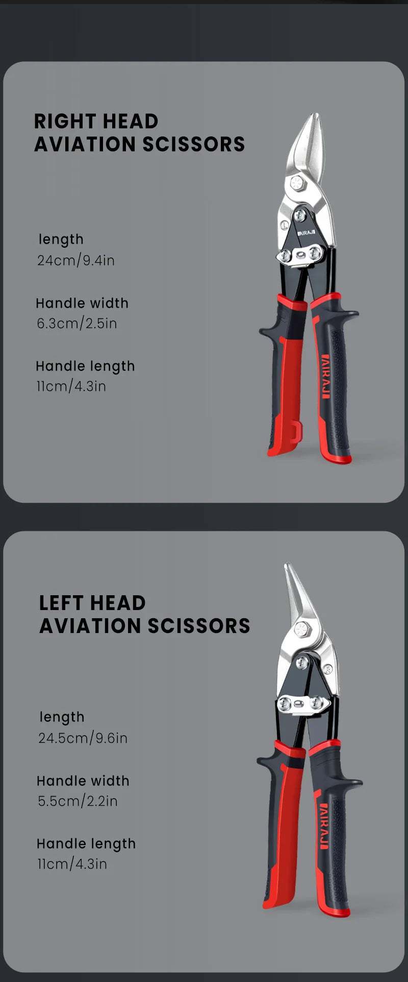 AIRAJ 10/12 Zoll Luftfahrtschere Toughbuilt Metallblechschneiden Multifunktionsschere mit abgestuftem Lineal EDC-Handwerkzeuge