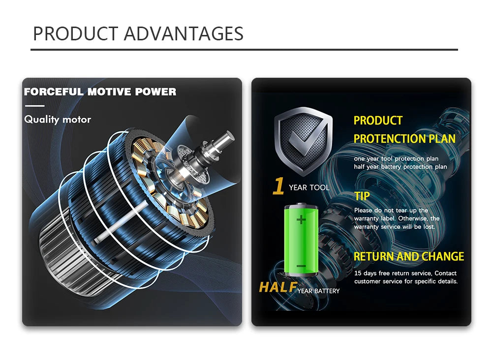 Bürstenloser elektrischer Schatz Multitool Werkzeuge Schraubendreher Schraubenschlüssel Schlagbohrmaschine Polierer Säbelsäge Polierer Leistungszubehör