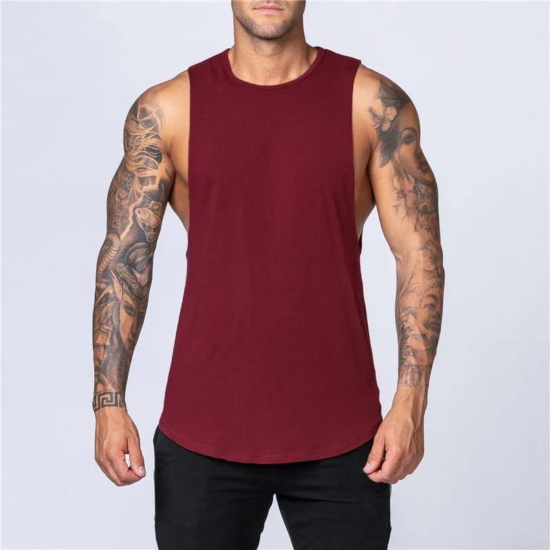 Männer Gym Kleidung Sommer Fitness Baumwolle Tank Top Männer Jogging Bodybuilding Ärmelloses Shirt Atmungsaktive Oansatz Casual Muskel Weste