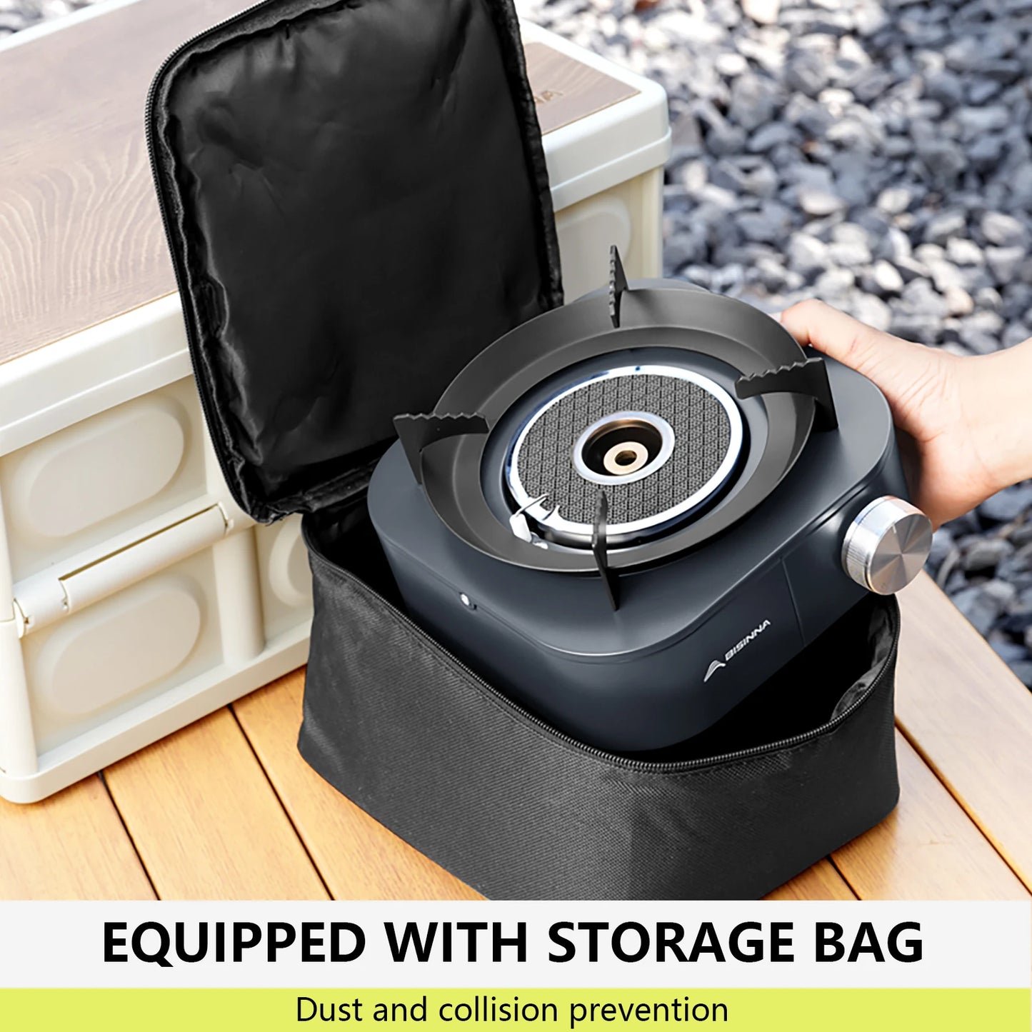 BISINNA 4000 W Hochleistungs-Infrarotkocher, tragbar, leicht, Gasbrenner, geteilter Herd, Outdoor, Camping, Zubehör, Picknick, Wandern