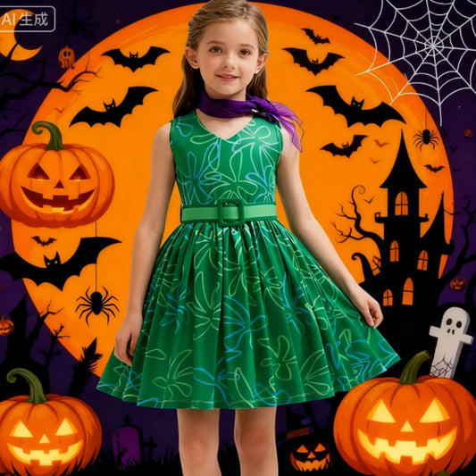 Halloween Kostüm Mädchen 	 Film Inside Out Cosplay Ekel Mädchen Kostüm Karneval Purim Party Freude Rollenspiel Abend Mädchen Kleider