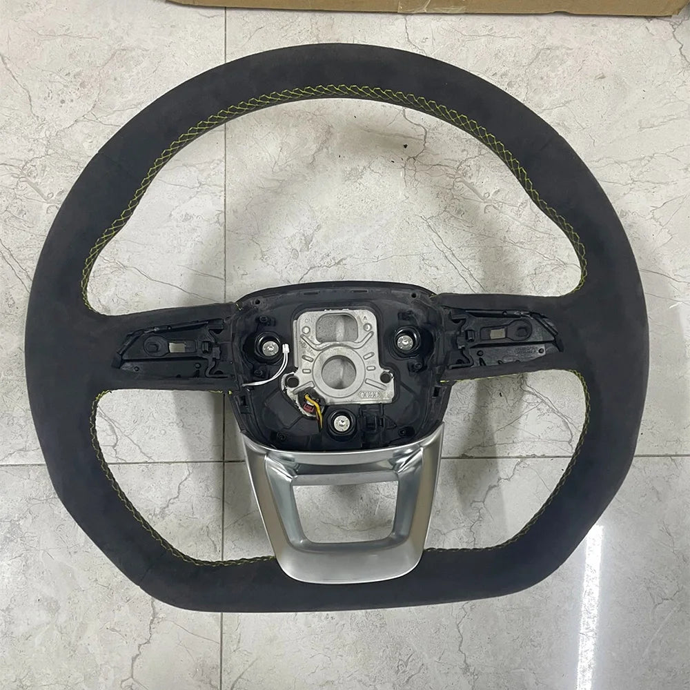 Beheiztes Lederlenkrad für Audi q5 sq5 2019–2025, verbessertes Sport-Lenkrad mit flachem Boden