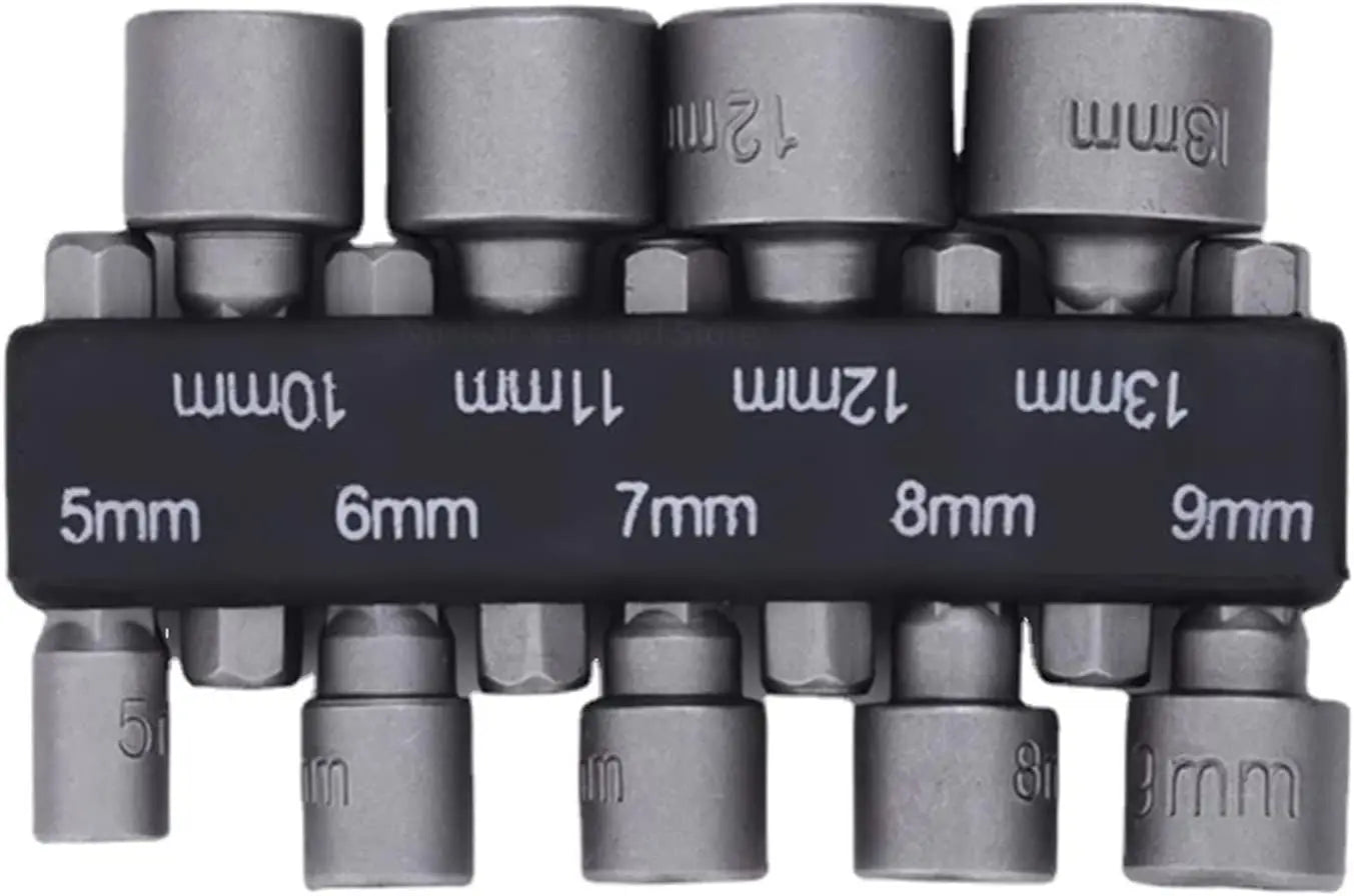 9 teile/satz 5mm-13mm Hex Buchsen Hülse Düsen Mutter Fahrer Set Schraubendreher-set Schroevendraaier Set Bits Sets werkzeuge Steckschlüssel