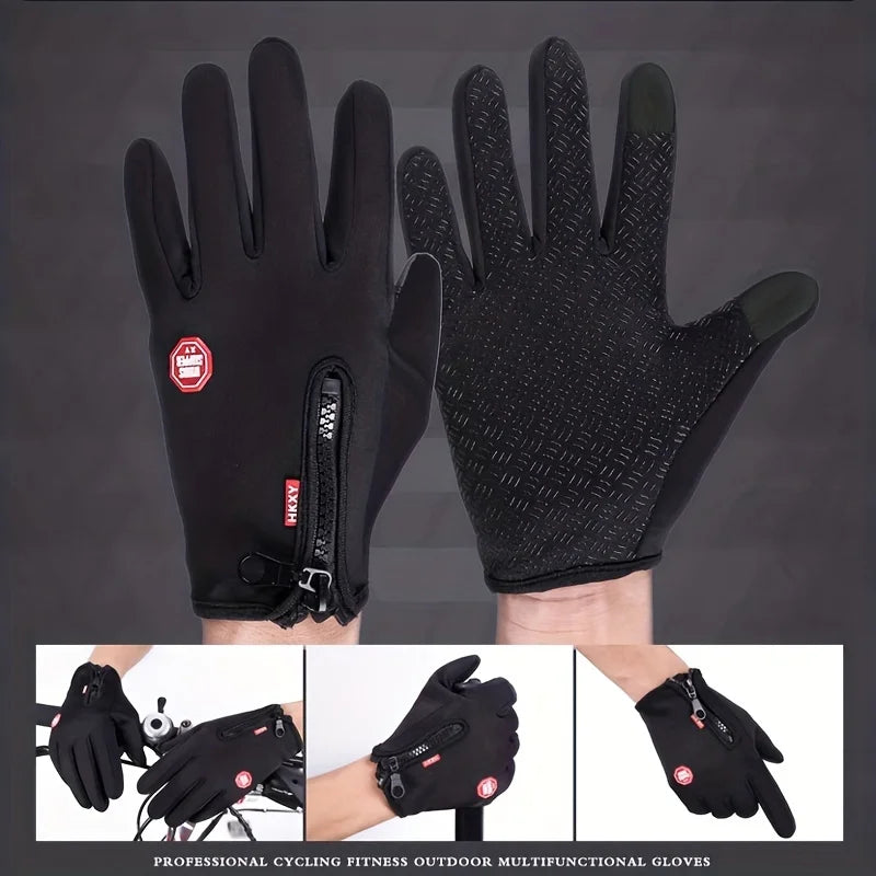 Winterhandschuhe für Männer und Frauen, Touchscreen, warm, Outdoor, Radfahren, Fahren, Motorrad, kalte Handschuhe, winddicht, rutschfeste Handschuhe