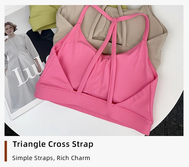 Frauen Fitness Sport-Bh Top Sexy Schönheit Zurück Gym Crop Tops Stoßfest Fitness Schnell Trocknend Pilates Läuft Yoga Tank Top