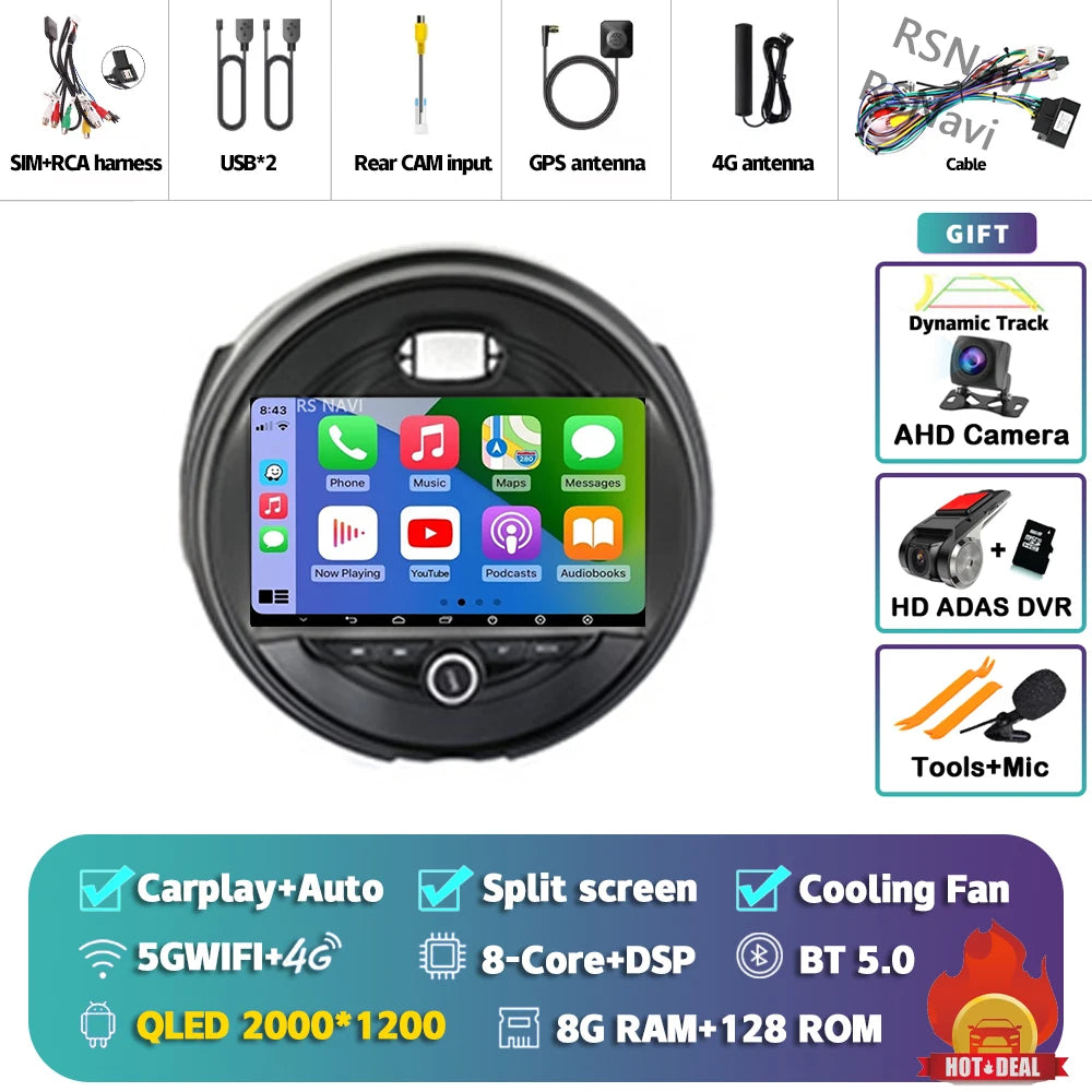 Android 15 Carplay Auto Auto Radio Für BMW MINI COOPER F54 F55 F56 F60 2014-2019 Navigation GPS multimedia-Player 2DIN DVD Stereo