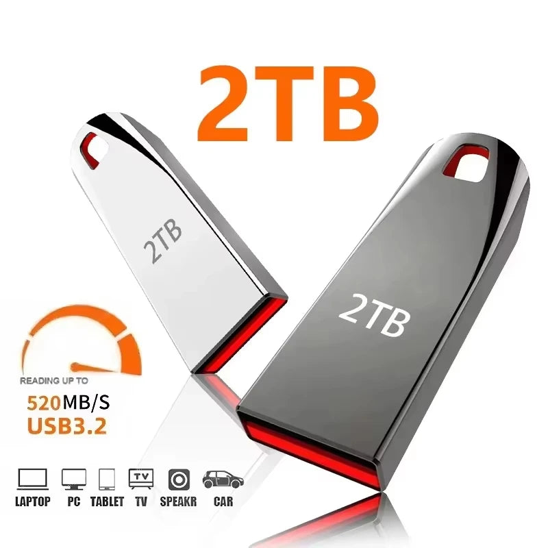 2 TB USB 3.0-Flash-Laufwerke, Hochgeschwindigkeits-Metall-Stick, 1 TB, 512 GB, 256 GB, tragbares USB-Laufwerk, wasserdichte Memoria-USB-Flash-Disk ﻿