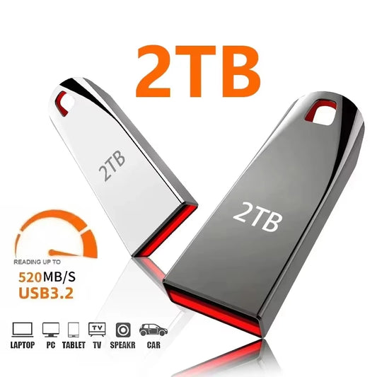 2 TB USB 3.0-Flash-Laufwerke, Hochgeschwindigkeits-Metall-Stick, 1 TB, 512 GB, 256 GB, tragbares USB-Laufwerk, wasserdichte Memoria-USB-Flash-Disk ﻿