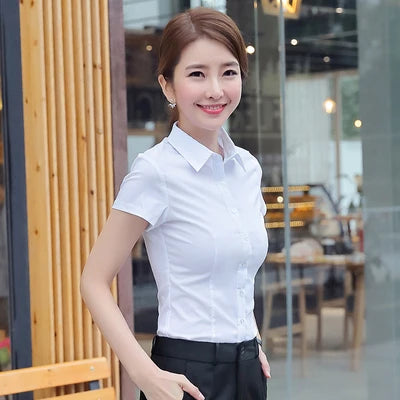 Frauen Shirts Blusen Frauen Weißes Hemd Langarm Bluse Weibliche Tops OL Grundlegende Hemd Blusen 2023 Mode Elegante Frau Kleidung