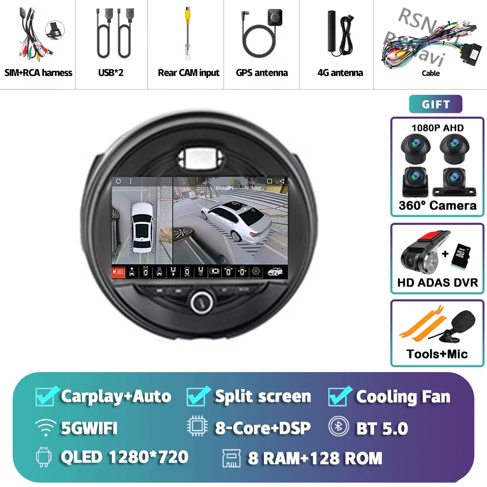 Android 15 Carplay Auto Auto Radio Für BMW MINI COOPER F54 F55 F56 F60 2014-2019 Navigation GPS multimedia-Player 2DIN DVD Stereo