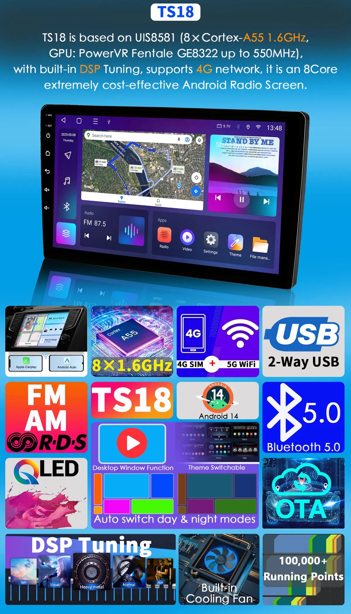 Für Mini Cooper F54 F55 F56 F57 F60 2014-2019 Head Unit Android 14 8Core QLED GPS Navigation CarPlay auto Radio Multimedia Player