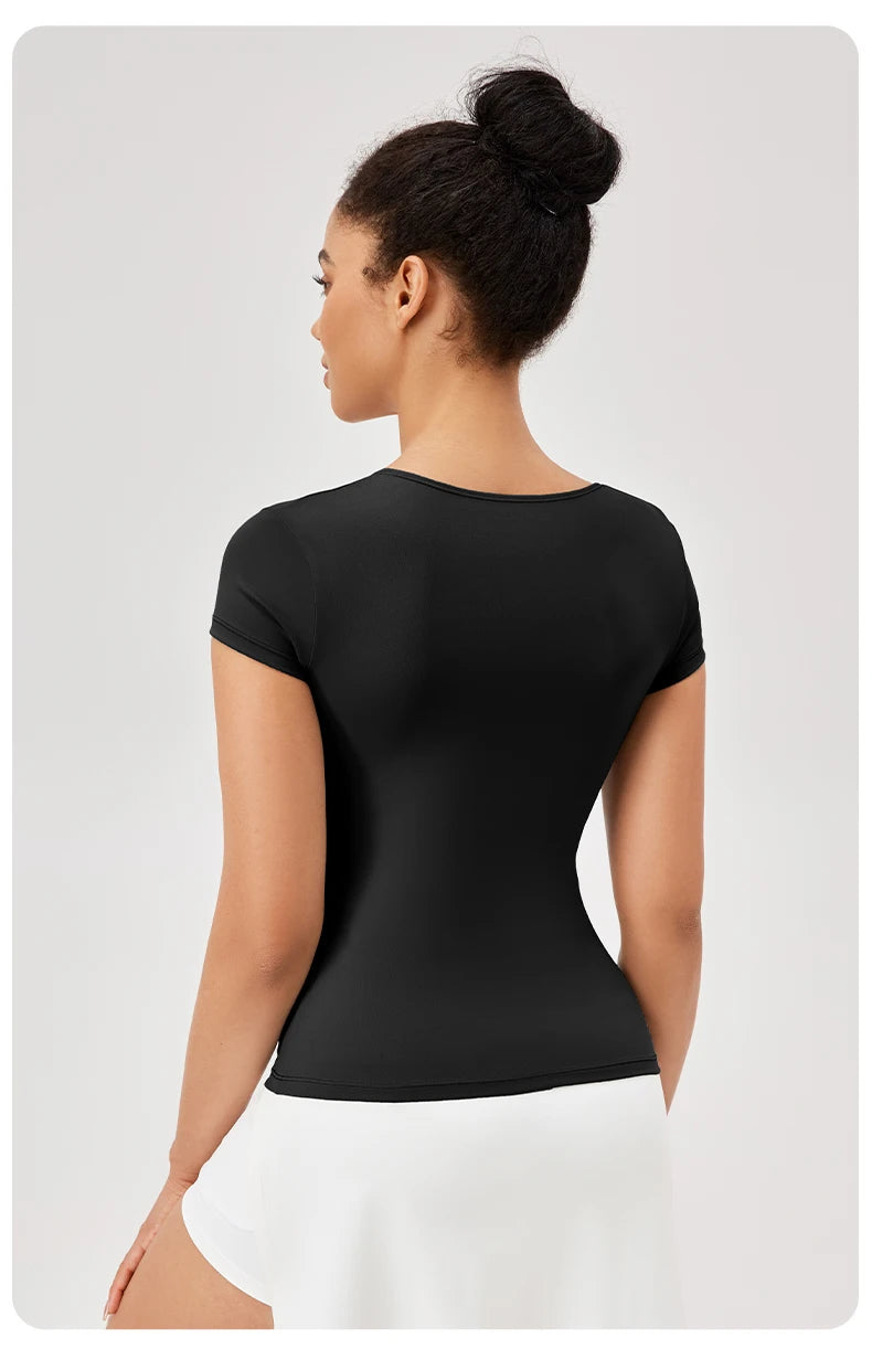 Yoga Tops Frauen Gym Training Sport Tops Quick-Dry Yoga Shirts kurzarm Outdoor Laufen Fitness Casual Sport T-shirt