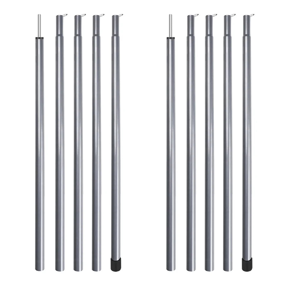 2 m Teleskop-Zeltstangen-Set mit 2 leichten, verstellbaren Trekking-Camping-Klappstangen für Spaziergänge, Überdachung, Wandern