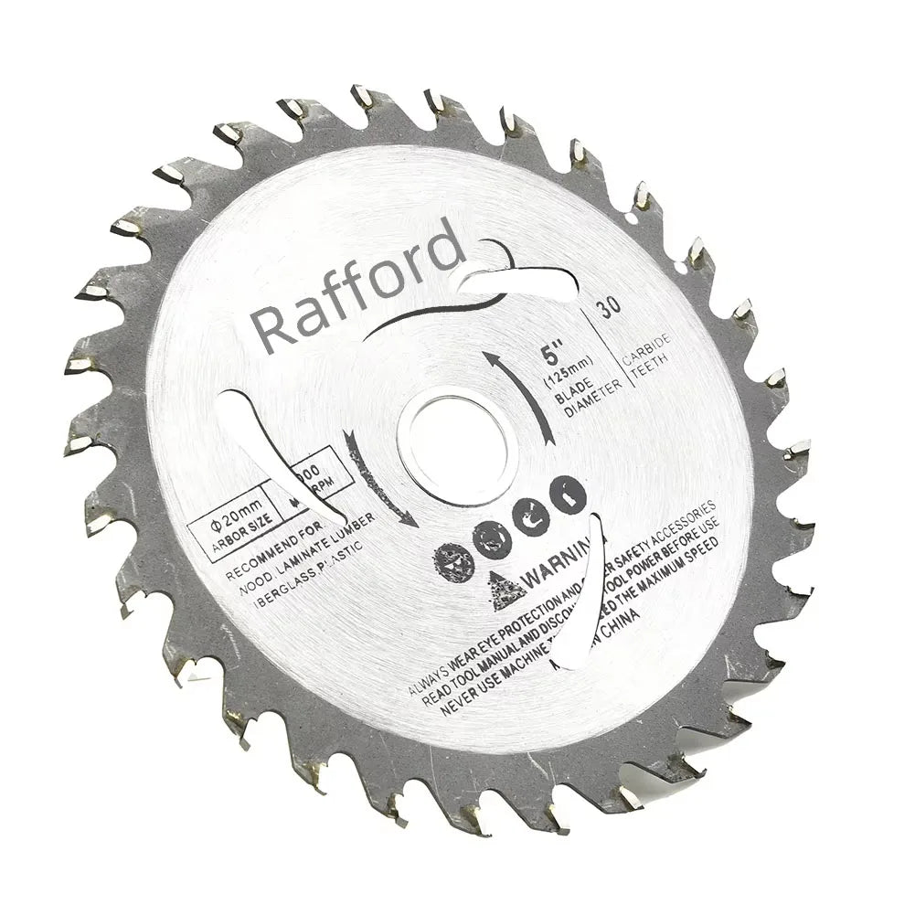 Rafford 5" 125 mm Kreissägeblatt Holztrennscheibe 30 Zähne 20 mm Bohrung Hartmetall-Trennscheibe Holzbearbeitung Sägeblatt Radscheiben