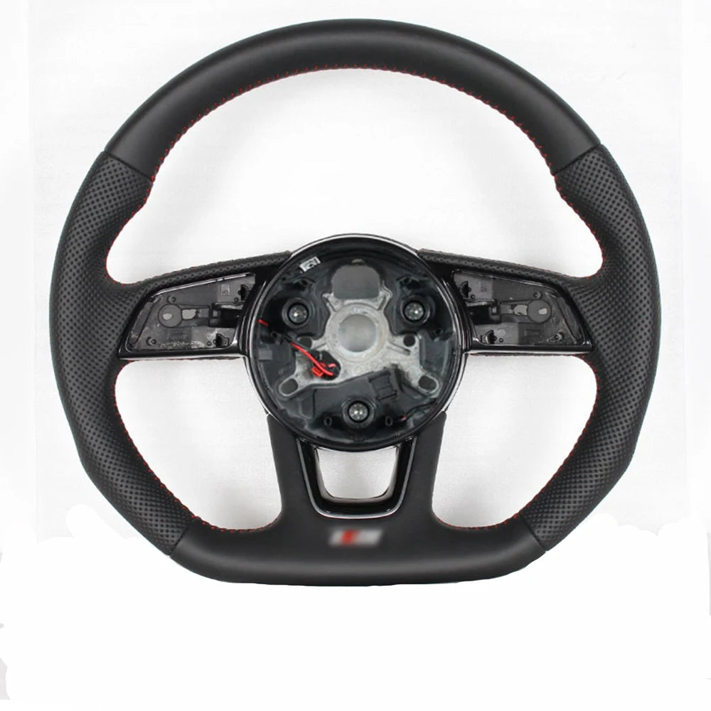 Beheiztes Lenkrad mit flachem Boden aus Leder für Audi a3 a4 a5 b9 halb perforiertes beheiztes Sportlenkrad beheizt