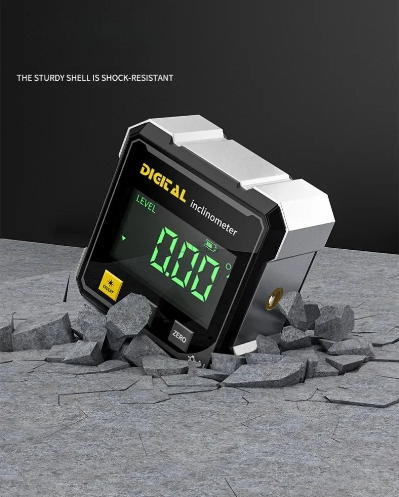 Taschen-Winkelmesser mit digitaler Wasserwaage, Neigungsmesser, professionelles Winkelmesser mit Digitalanzeige, 360-Grad-Magnet, elektronischer Wasserwaage
