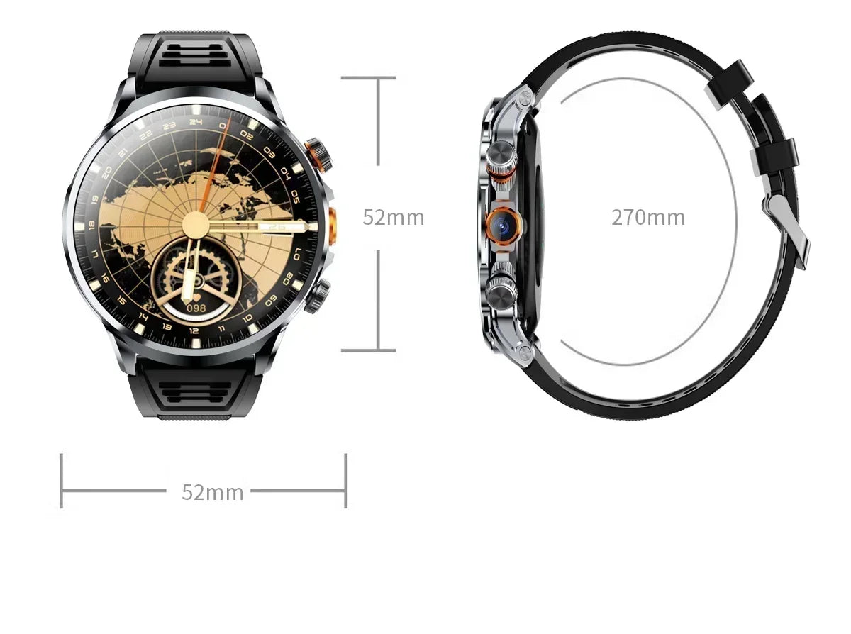 Neue H18 Android Smartwatch 1,95 Zoll AMOLED Blaulichtfilter Bluetooth Anruf GPS+GLONASS Dual Navigation Wasserdicht