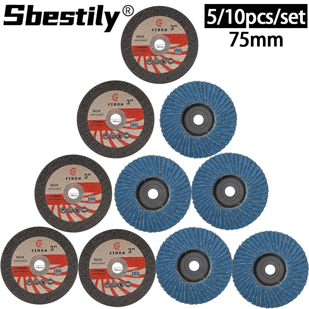 5/10 stücke 75mm 3 zoll Mini Harz Trennscheibe Flap Disc Zirkonia Schleifen Rad Rund Harz Trennscheibe für Winkel Grinder Werkzeug