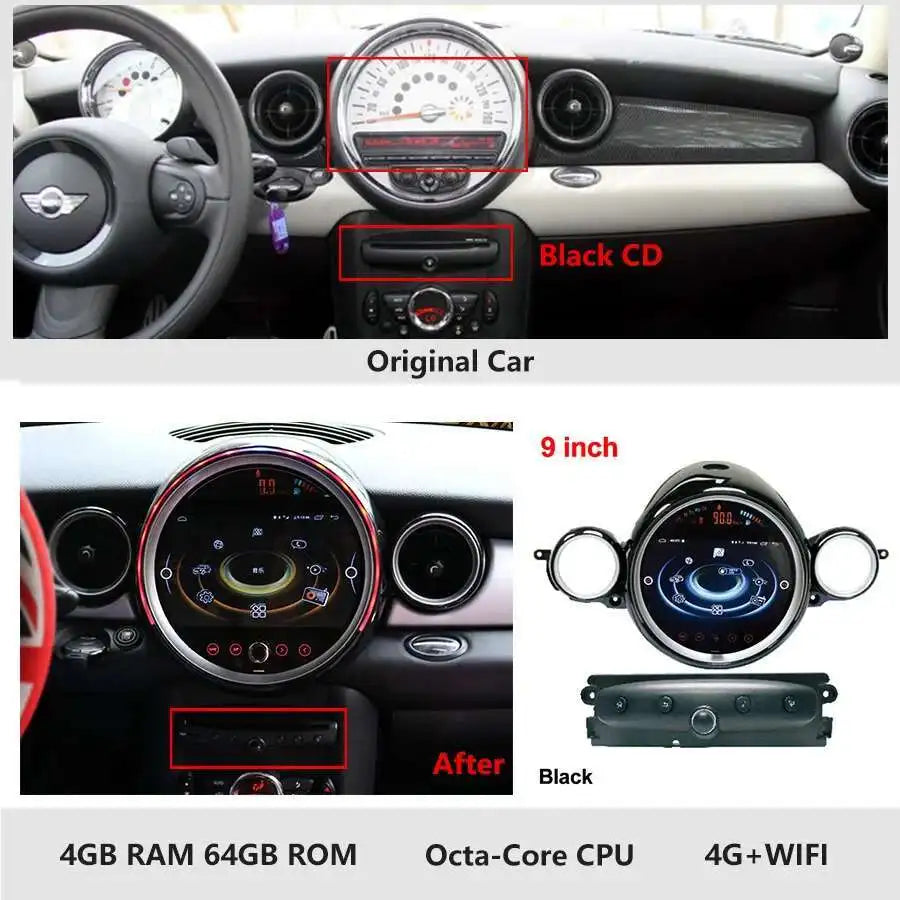 7 "/9" Radio Auto Multimedia-Player Für BMW Countryman Mini R60 2014 Auto Android 13 BMW Mini Cooper GPS Video Recoder Navigation