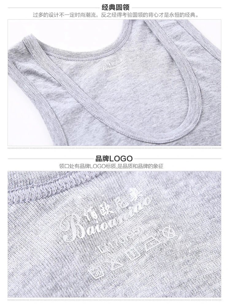 1/3 Pack Four Seasons Herren-Joker-Weste aus Baumwolle, Teenager, einfache Passform, Sport-Fitness-T-Shirt, lässiges ärmelloses Hemd mittleren Alters