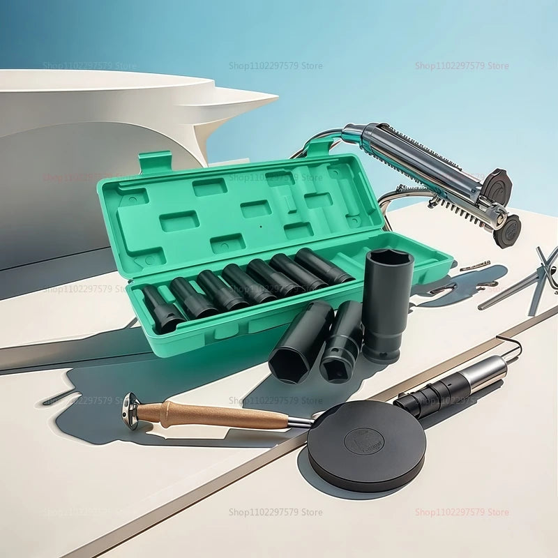 10-teiliges Steckschlüsselsatz, universelles pneumatisches Wartungswerkzeug mit tiefem Schlitz, Schraubenschlüsselsatz für mechanische Reparaturen von Automobilgeräten