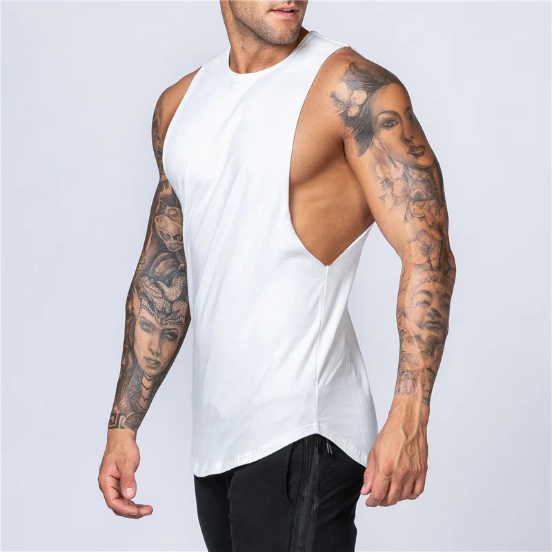 Muskel übung Tanktops Männer Sommer Drop Armloch Weste Sport kleidung Baumwolle Unterhemd abgeschnitten ärmelloses T-Shirt Bodybuilding Top