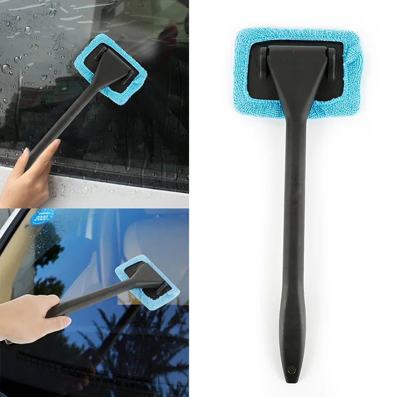 Auto Fenster Reiniger Pinsel Kit Mikrofaser Windschutzscheibe Reinigung Werkzeug Auto Innen Glas Waschen Wischer Langen Griff Wiederverwendbare Tuch Pad