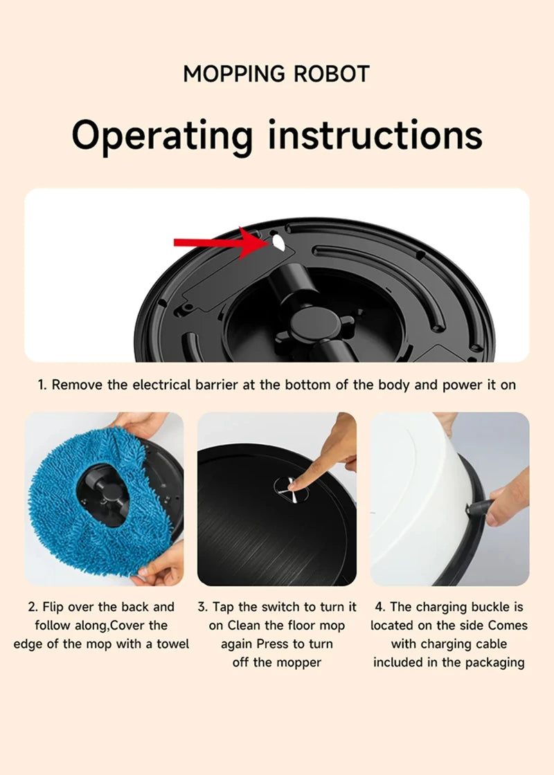 Xiaomi Bodenwischroboter, leiser Bodenwäscher, Reinigung von nassen und trockenen Smart Home-Bodenfegen, automatischer elektrischer Reinigungsroboter