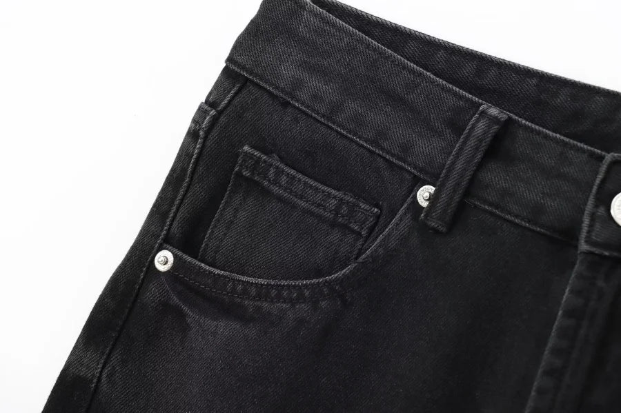 ETJ Damen-Jeans mit weitem Bein und hoher Taille, klassisch, alles mit fünf Taschen, gewaschen, weich, bequem, ultralange Jeans6045022