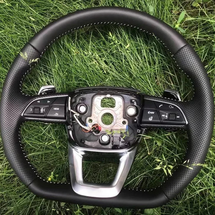 Beheiztes Lederlenkrad für Audi q5 sq5 2019–2025, verbessertes Sport-Lenkrad mit flachem Boden