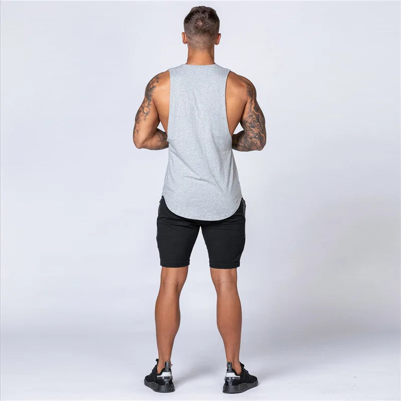 Muskel übung Tanktops Männer Sommer Drop Armloch Weste Sport kleidung Baumwolle Unterhemd abgeschnitten ärmelloses T-Shirt Bodybuilding Top