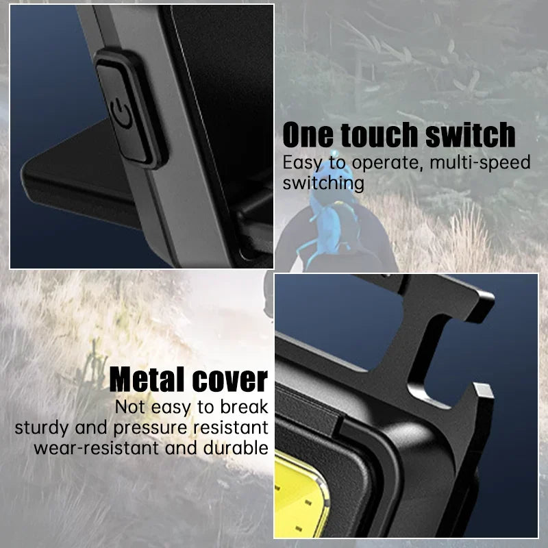 Mini-Taschenlampe, Schlüsselanhänger-Licht, COB-Arbeitsleuchte, wiederaufladbare USB-Lampe mit 90er °   Faltbare Seitenlichter, superhelle tragbare Laternen