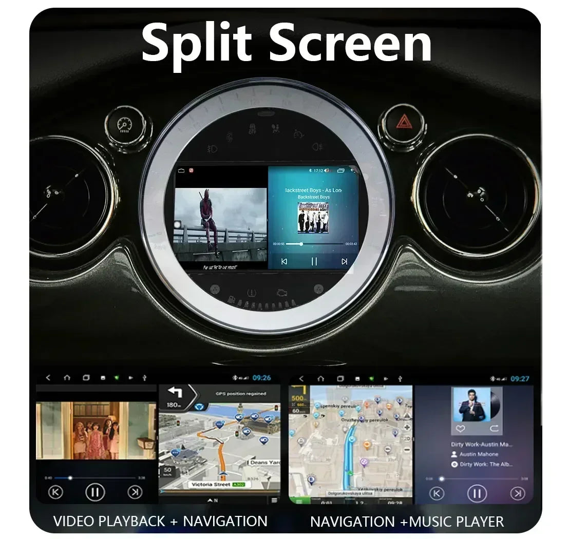 CHSTEK Autoradio für BMW Mini Cooper S Clubman R55 Clubvan R56 Cabrio R57 Coupe R58 R59 Multimedia Bluetooth Android Player GPS