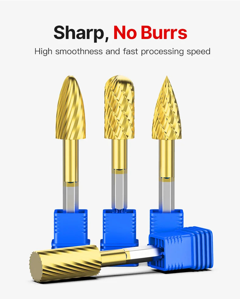 LIDIAO Titanbeschichtung, Rotationsgrate, Rotationsfeile, Sechskantschaft, Schleifwerkzeuge, Gravur, Schleifen, Polieren, Bit für Metall, Holz