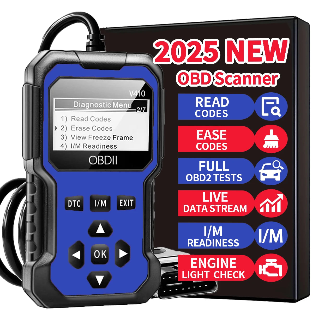 Auto-Obd2-Scanner-Diagnosetool, Codeleser, Motorfehlcodeleser-Scanner, kann alle Obd-Ii-Protokollenautos seit 1996, Scan-Tool diagnosieren