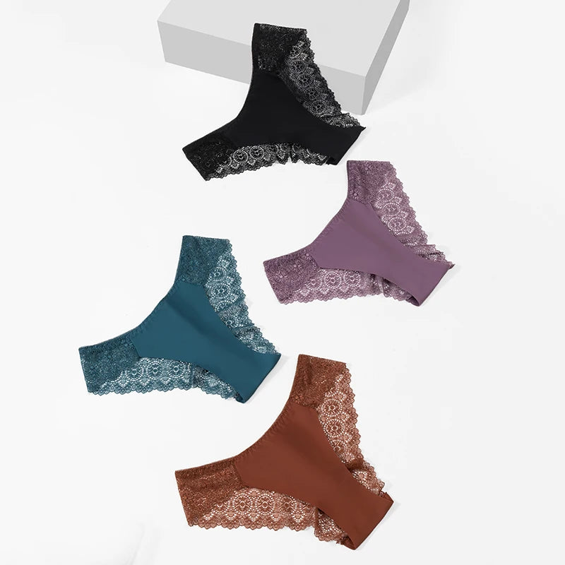 TrowBridge 3 Teile/satz Süße Damen Höschen Seide Satin Unterwäsche Spitze Sexy Dessous Mädchen Atmungsaktive Slips Weiche Bequeme Höschen